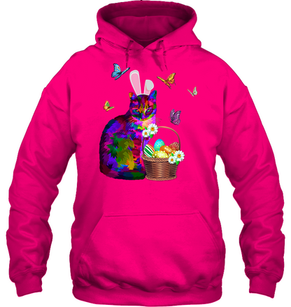 Cat Costume Bunnie Easter Day Shirt Unisex Heavyweight Pullover Hoodie Heliconia