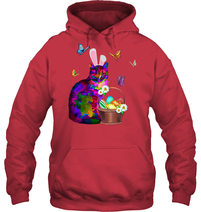 Cat Costume Bunnie Easter Day Shirt Unisex Heavyweight Pullover Hoodie Cardinal Red