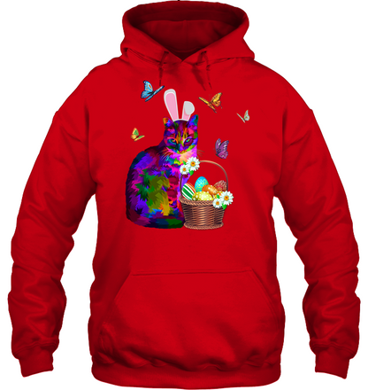 Cat Costume Bunnie Easter Day Shirt Unisex Heavyweight Pullover Hoodie Red