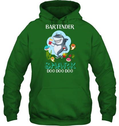 Bartender Shark Doo Doo Doo Shirt Unisex Heavyweight Pullover Hoodie Irish Green