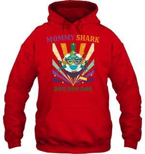 Mommy Shark Doo Doo Doo Happy Mardi Gars Family ShirtUnisex Heavyweight Pullover Hoodie