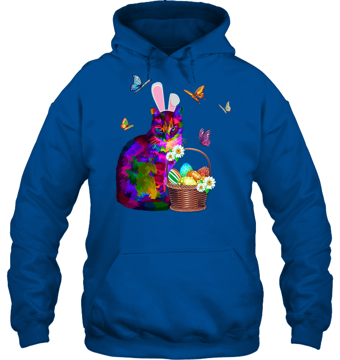 Cat Costume Bunnie Easter Day Shirt Unisex Heavyweight Pullover Hoodie Royal