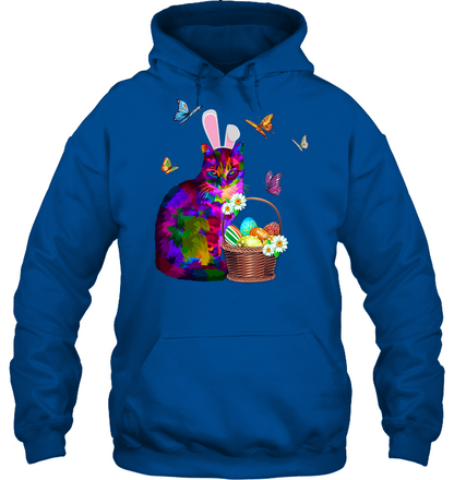 Cat Costume Bunnie Easter Day Shirt Unisex Heavyweight Pullover Hoodie Royal