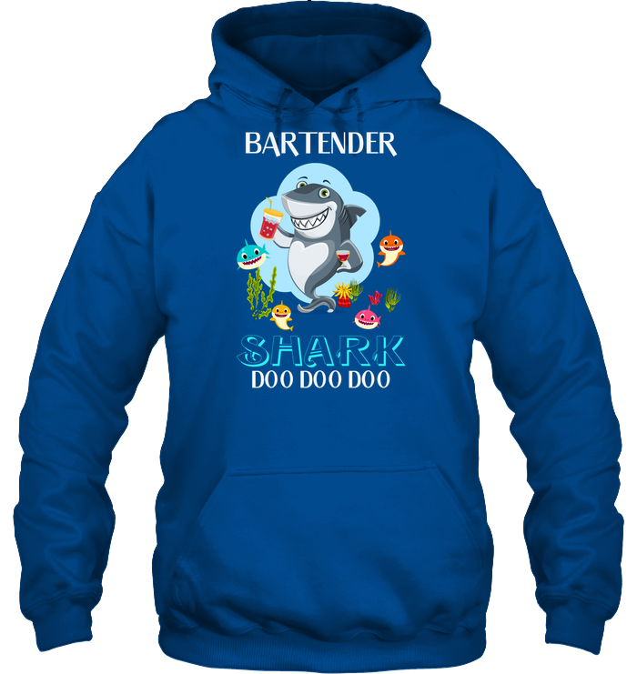 Bartender Shark Doo Doo Doo Shirt Unisex Heavyweight Pullover Hoodie Royal