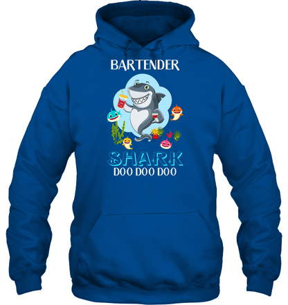 Bartender Shark Doo Doo Doo Shirt Unisex Heavyweight Pullover Hoodie Royal