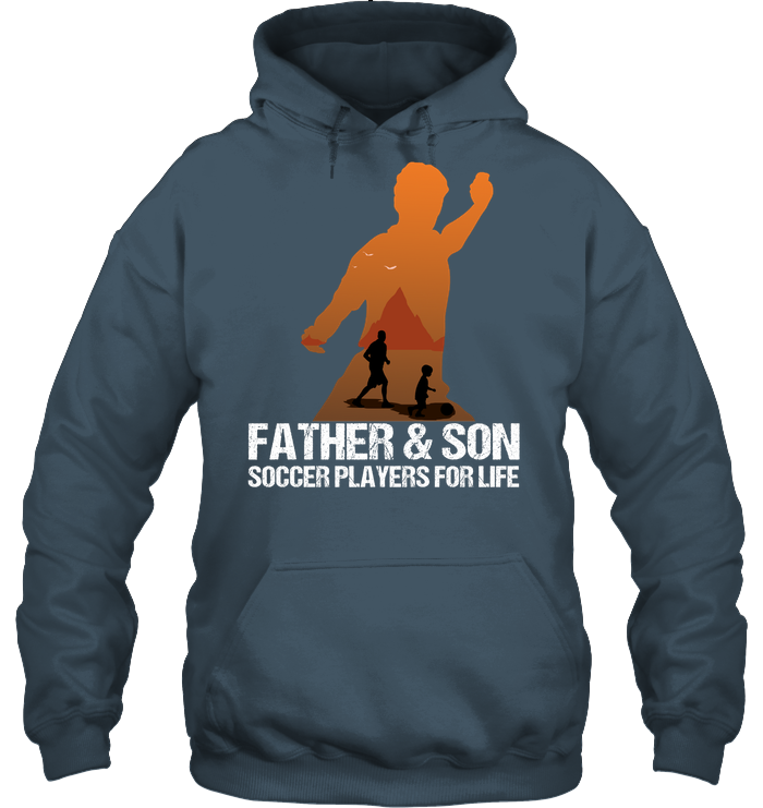 Father And Son Soccer Players For Life Family Shirt Unisex Heavyweight Pullover Hoodie Dark Heather