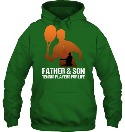 Father And Son Tennis Players For Life Family Shirt Unisex Heavyweight Pullover Hoodie Irish Green