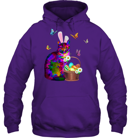 Cat Costume Bunnie Easter Day Shirt Unisex Heavyweight Pullover Hoodie Purple