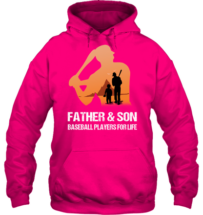 Father And Son Baseball Players For Life Family Shirt Unisex Heavyweight Pullover Hoodie Heliconia