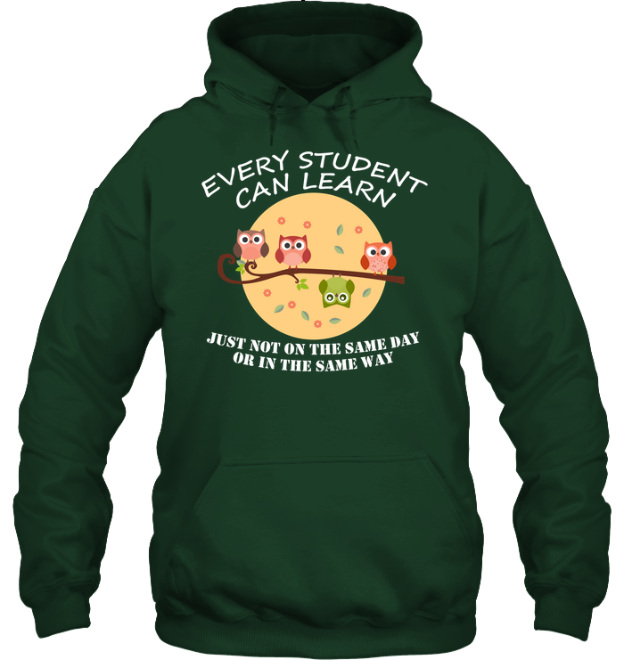 Every Student Can Learn Just Not In The Same Day Or In The Same Way Unisex Heavyweight Pullover Hoodie Forest Green