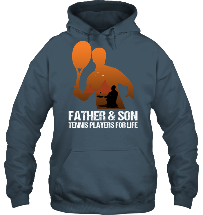 Father And Son Tennis Players For Life Family Shirt Unisex Heavyweight Pullover Hoodie Dark Heather
