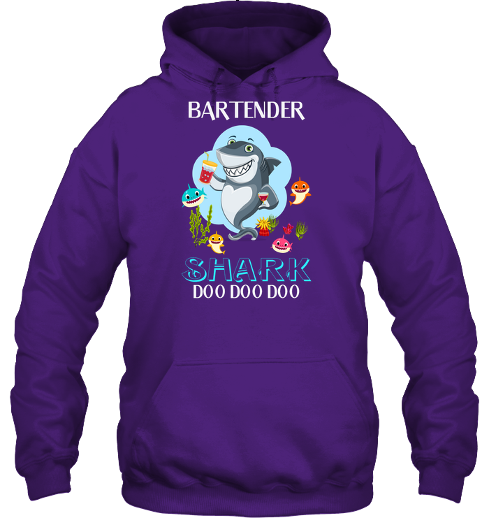Bartender Shark Doo Doo Doo Shirt Unisex Heavyweight Pullover Hoodie Purple
