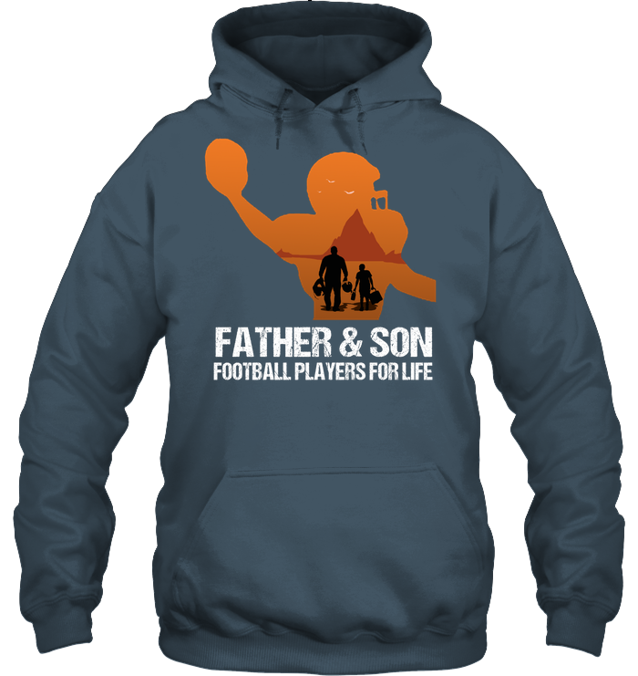 Father And Son Football Players For Life Family Shirt Unisex Heavyweight Pullover Hoodie Dark Heather