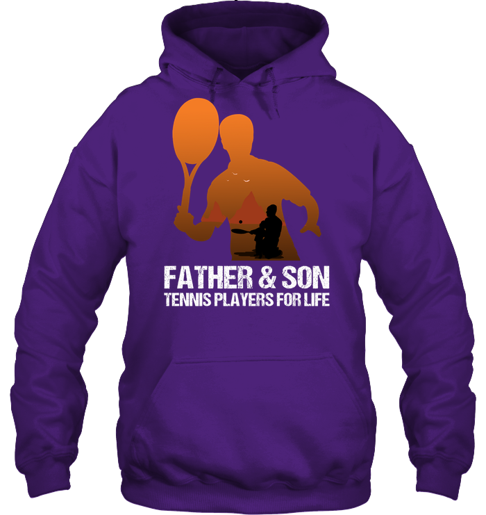 Father And Son Tennis Players For Life Family Shirt Unisex Heavyweight Pullover Hoodie Purple