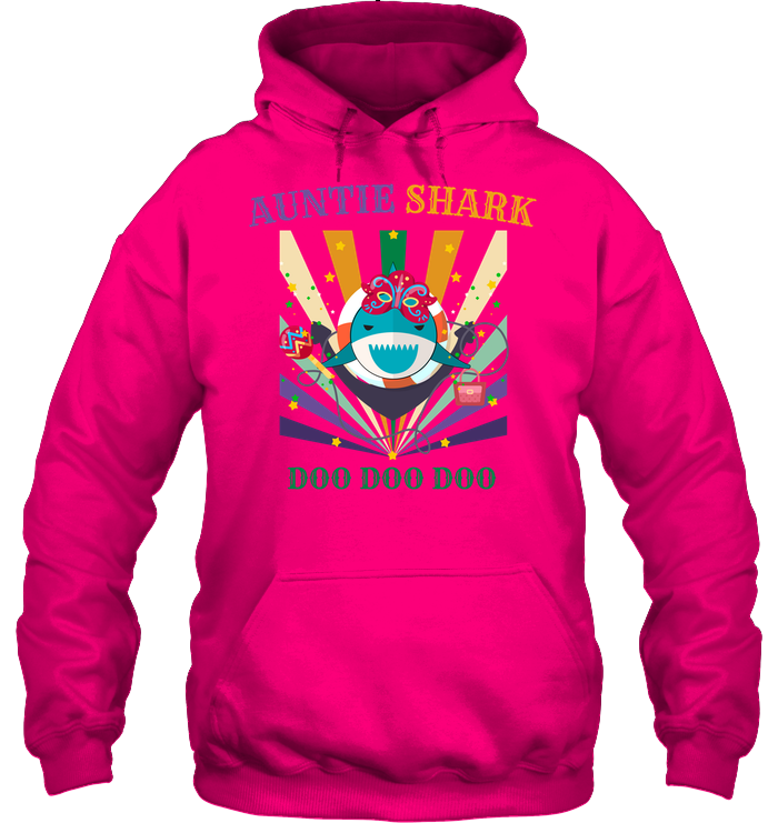 Auntie Shark Doo Doo Doo Happy Mardi Gars Family Shirt Unisex Heavyweight Pullover Hoodie Heliconia