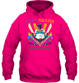 Papa Shark Doo Doo Doo Happy Mardi Gars Family ShirtUnisex Heavyweight Pullover Hoodie