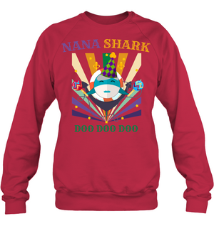 Nana Shark Doo Doo Doo Happy Mardi Gars Family ShirtUnisex Fleece Pullover Sweatshirt