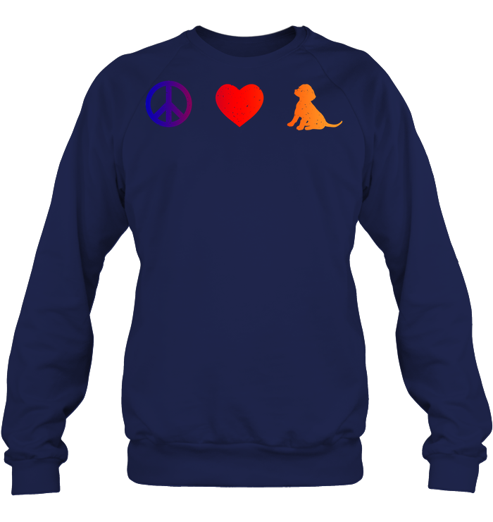 Peace Heart Beagles Lovers Shirt Unisex Fleece Pullover Sweatshirt Navy