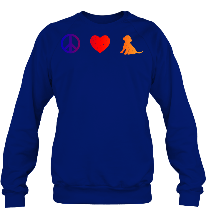 Peace Heart Beagles Lovers Shirt Unisex Fleece Pullover Sweatshirt Deep Royal