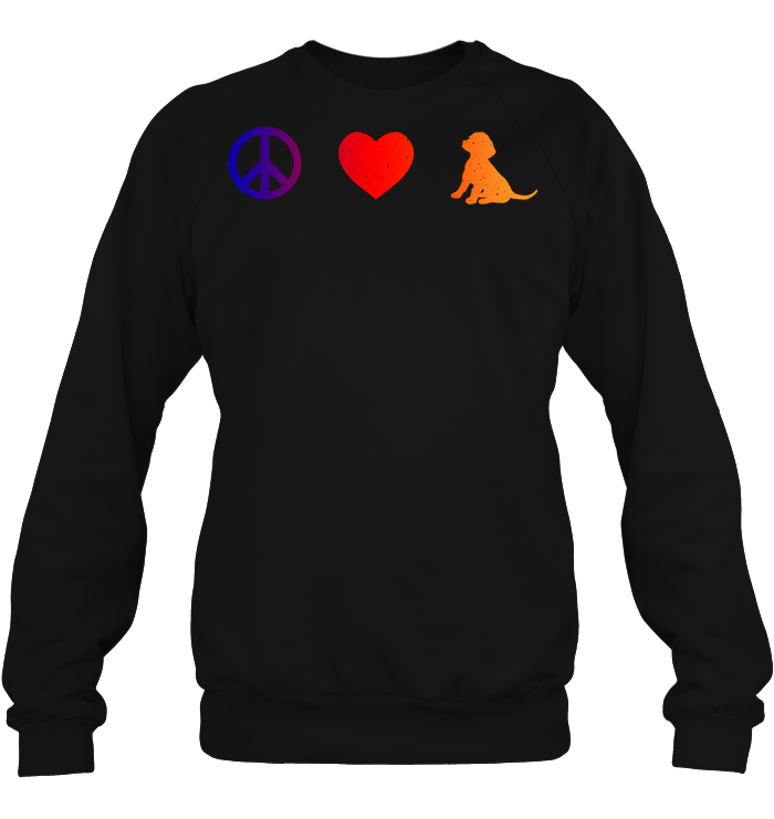 Peace Heart Beagles Lovers Shirt Unisex Fleece Pullover Sweatshirt Black