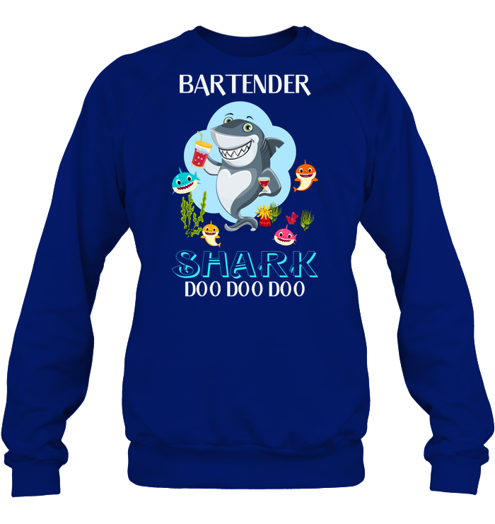 Bartender Shark Doo Doo Doo Shirt Unisex Fleece Pullover Sweatshirt Deep Royal