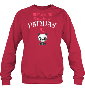 Just A Girl Who Love Pandas ShirtUnisex Fleece Pullover Sweatshirt