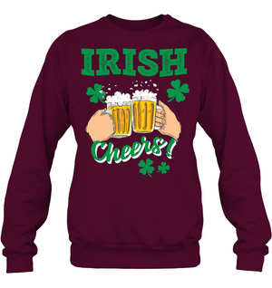 Irish Cheers Saint Patricks Day ShirtUnisex Fleece Pullover Sweatshirt