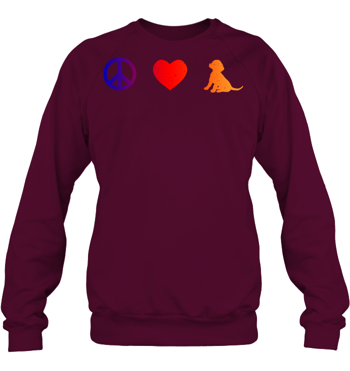 Peace Heart Beagles Lovers Shirt Unisex Fleece Pullover Sweatshirt Maroon
