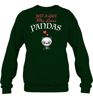 Just A Girl Who Love Pandas ShirtUnisex Fleece Pullover Sweatshirt