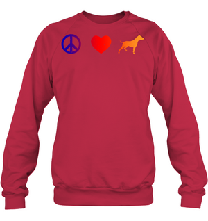 Peace Heart Pitbull Lovers ShirtUnisex Fleece Pullover Sweatshirt