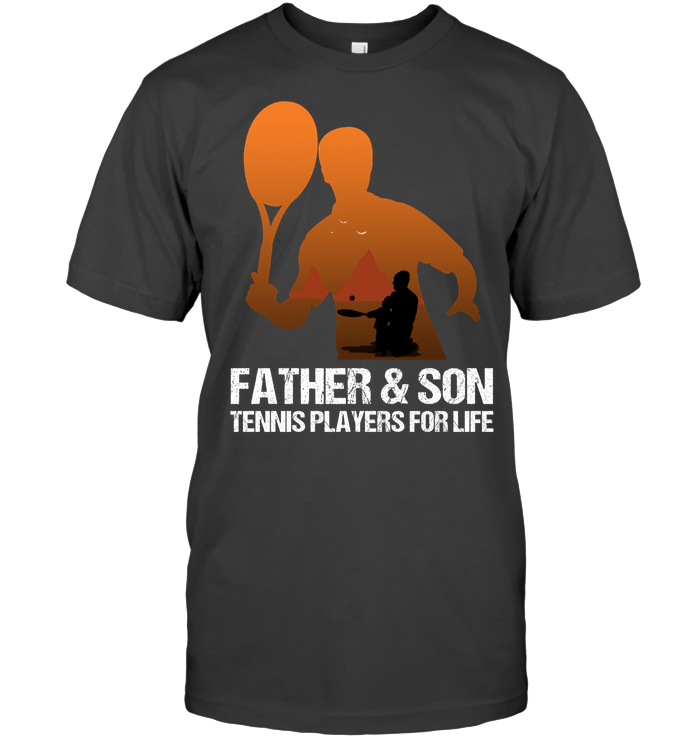 Father And Son Tennis Players For Life Family Shirt Unisex Short Sleeve Classic Tee Charcoal Heather