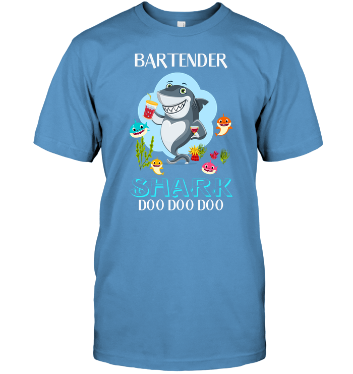 Bartender Shark Doo Doo Doo Shirt Unisex Short Sleeve Classic Tee Carolina Blue