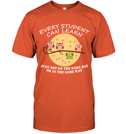 Every Student Can Learn Just Not In The Same Day Or In The Same Way Unisex Short Sleeve Classic Tee Orange