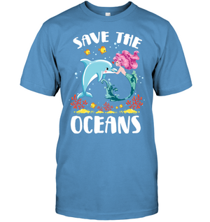 Save The Ocean Dolphin And Mermaid ShirtUnisex Short Sleeve Classic Tee