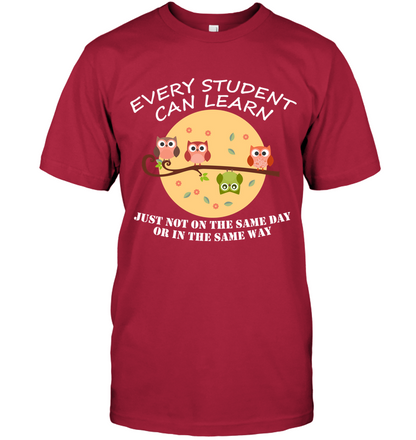 Every Student Can Learn Just Not In The Same Day Or In The Same Way Unisex Short Sleeve Classic Tee Deep Red