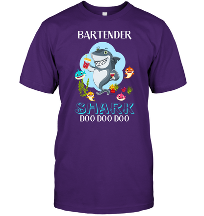 Bartender Shark Doo Doo Doo Shirt Unisex Short Sleeve Classic Tee Purple