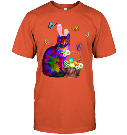 Cat Costume Bunnie Easter Day Shirt Unisex Short Sleeve Classic Tee Orange