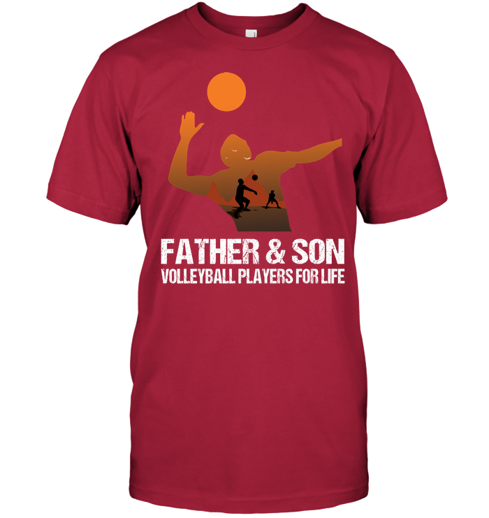 Father And Son Volleyball Players For Life Family Shirt Unisex Short Sleeve Classic Tee Deep Red