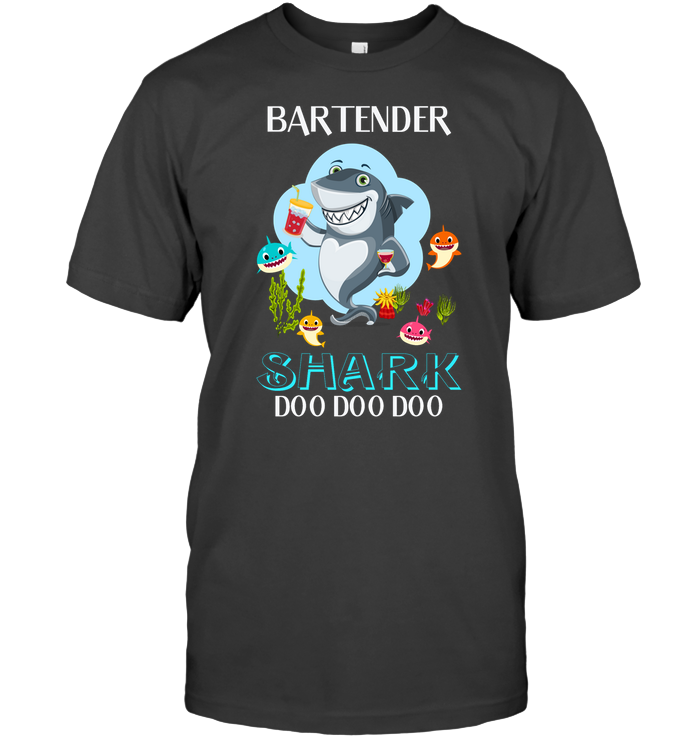 Bartender Shark Doo Doo Doo Shirt Unisex Short Sleeve Classic Tee Charcoal Heather
