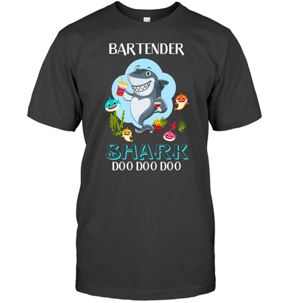Bartender Shark Doo Doo Doo Shirt Unisex Short Sleeve Classic Tee Charcoal Heather