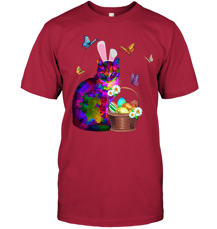 Cat Costume Bunnie Easter Day Shirt Unisex Short Sleeve Classic Tee Deep Red