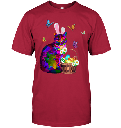 Cat Costume Bunnie Easter Day Shirt Unisex Short Sleeve Classic Tee Deep Red