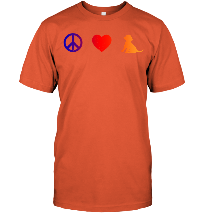 Peace Heart Beagles Lovers Shirt Unisex Short Sleeve Classic Tee Orange