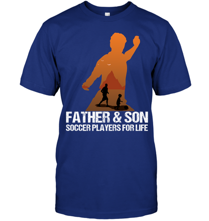 Father And Son Soccer Players For Life Family Shirt Unisex Short Sleeve Classic Tee Deep Royal