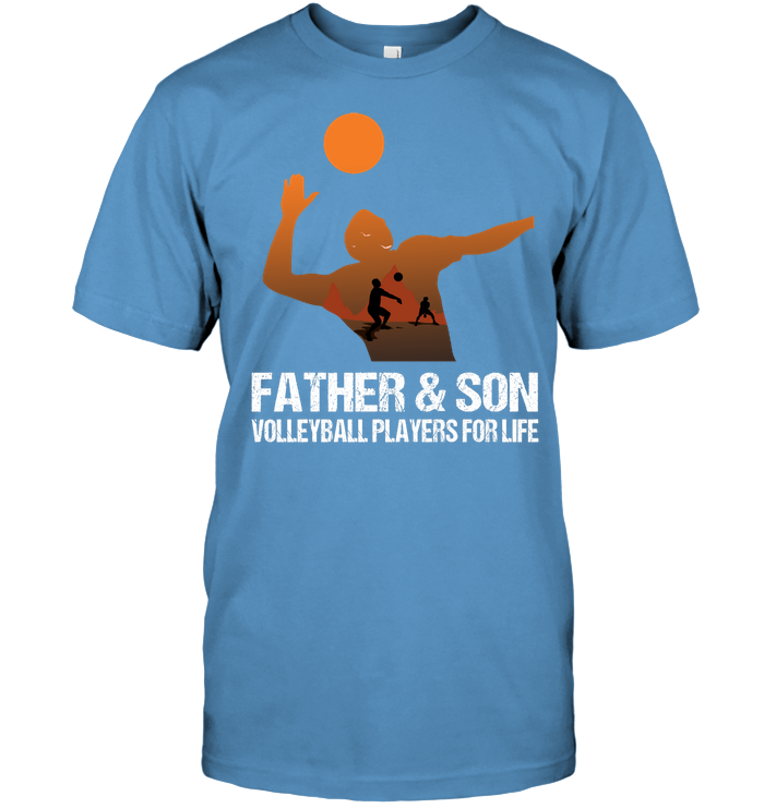 Father And Son Volleyball Players For Life Family Shirt Unisex Short Sleeve Classic Tee Carolina Blue