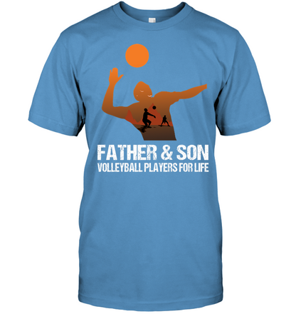 Father And Son Volleyball Players For Life Family Shirt Unisex Short Sleeve Classic Tee Carolina Blue