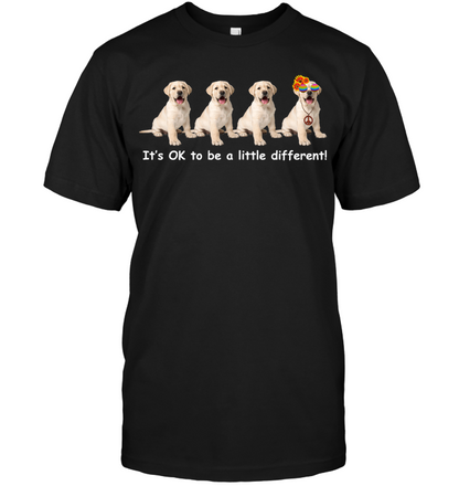It's Okay Liitle Differents Dog Shirt Unisex Short Sleeve Classic Tee Black