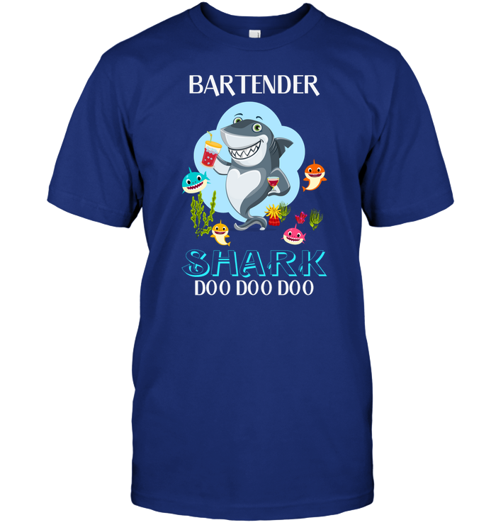 Bartender Shark Doo Doo Doo Shirt Unisex Short Sleeve Classic Tee Deep Royal
