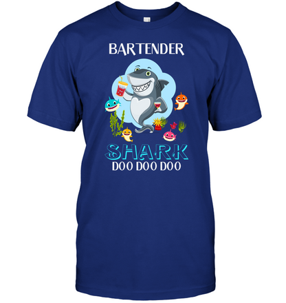 Bartender Shark Doo Doo Doo Shirt Unisex Short Sleeve Classic Tee Deep Royal