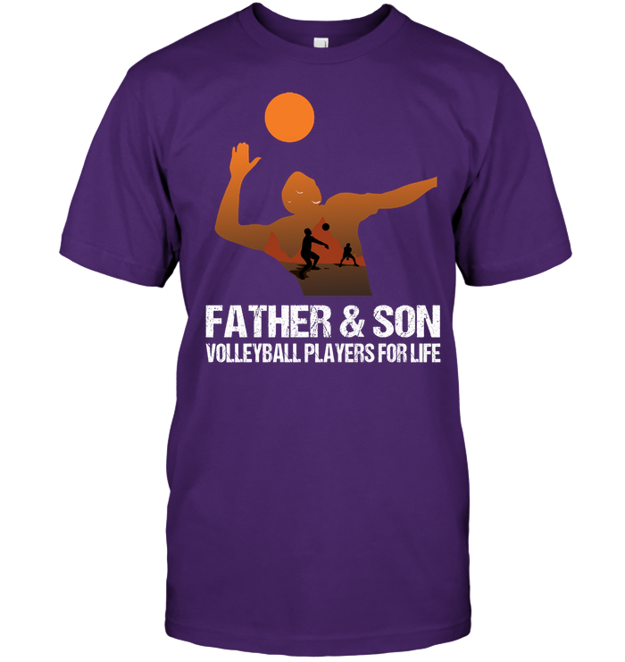 Father And Son Volleyball Players For Life Family Shirt Unisex Short Sleeve Classic Tee Purple